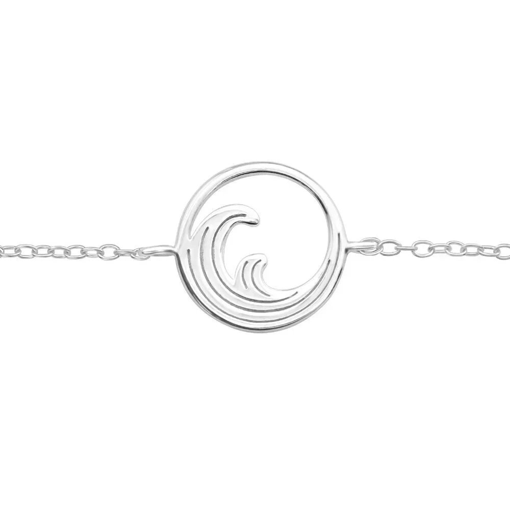 Sterling Silver Ocean Wave Bracelet